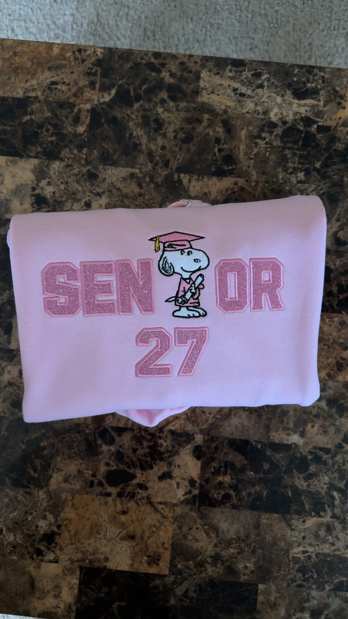 Senior Snoop Pink Sweatshirt