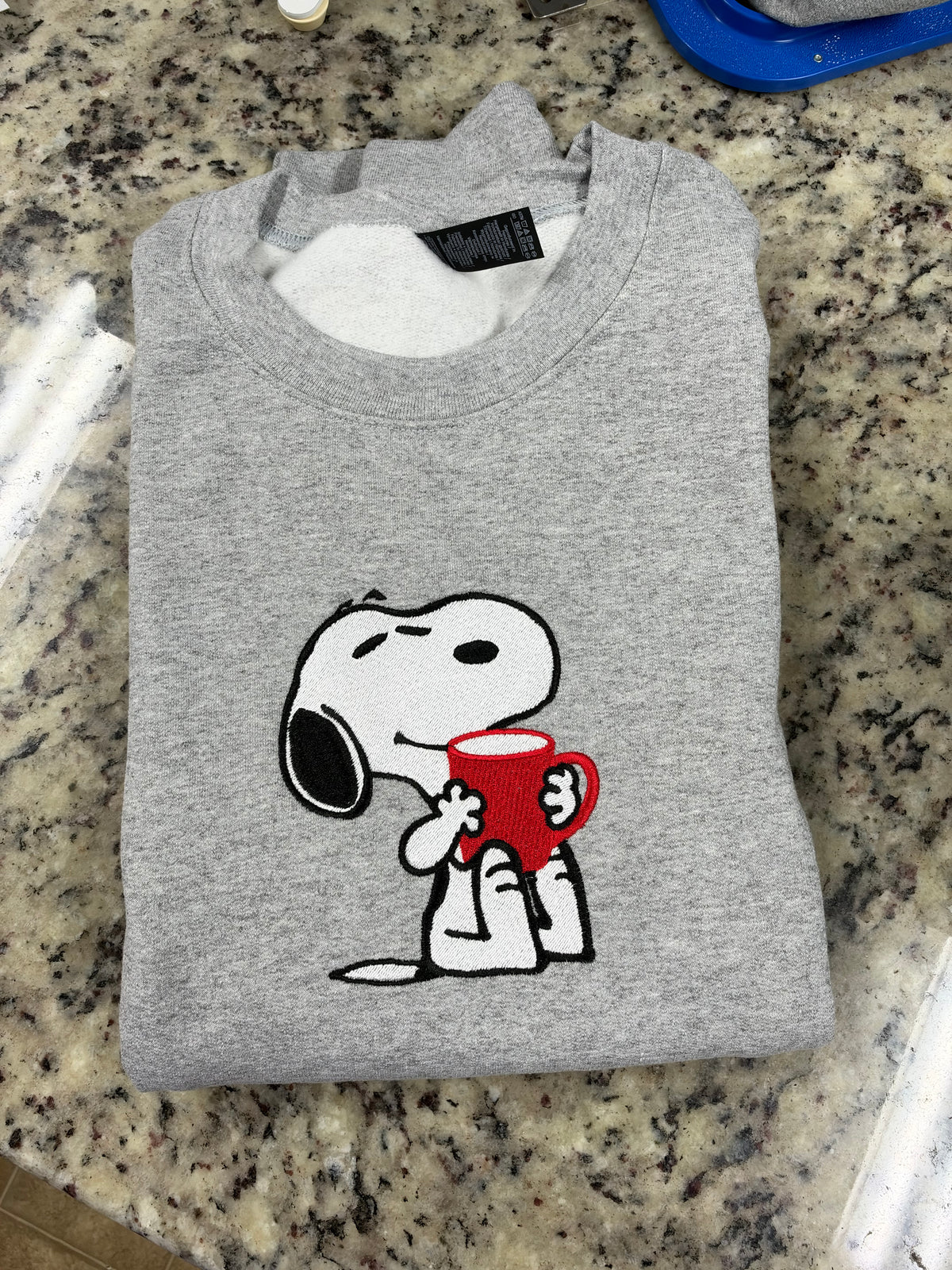 Red Coffee Mug x Cartoon Sweatshirt