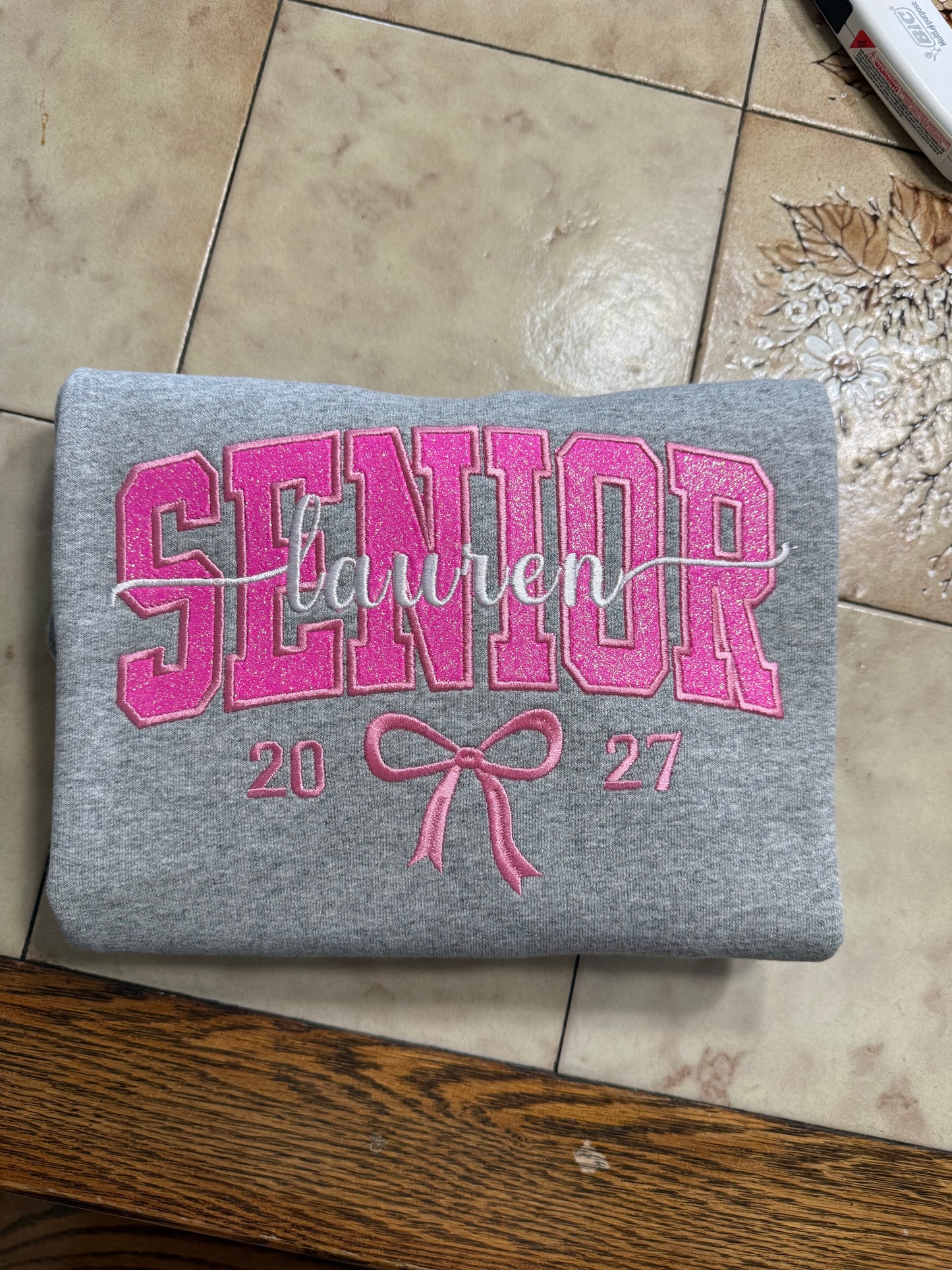 Senior Name Sweatshirt (name comes in white automatically)