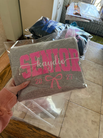 Senior Name Sweatshirt (name comes in white automatically)