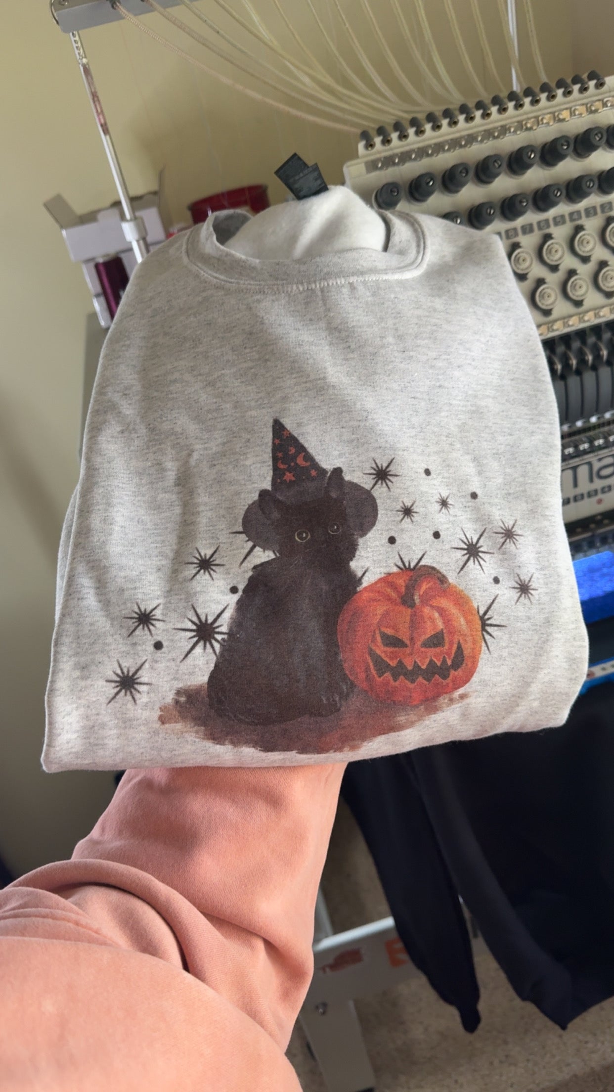 Vintage Pumpkin Cat Sweatshirt