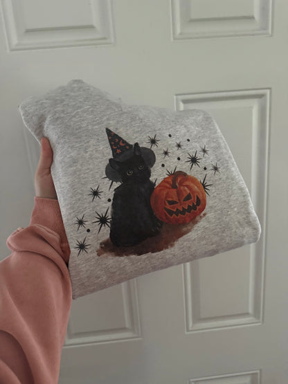 Vintage Pumpkin Cat Sweatshirt