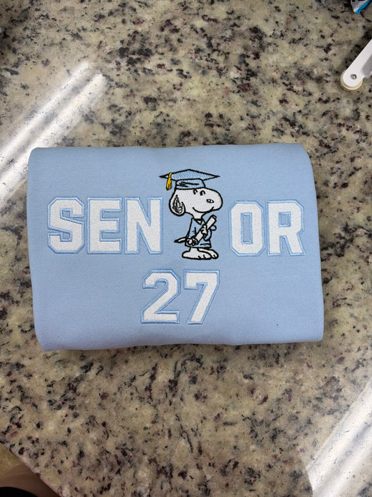 Senior Snoop Light Blue Sweatshirt